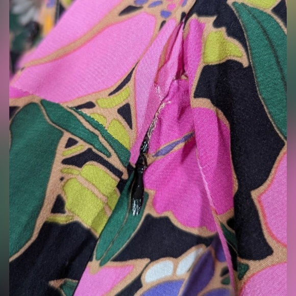 PATOU Floral Print Pleated Maxi Shirt Dress Size 36 US 2 Women's Preowned *flaws - Picture 5 of 9